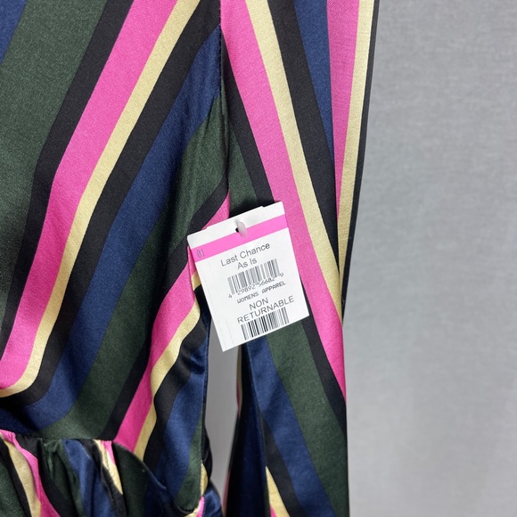 Top shop STRIPE PRINT MINI DRESS WITH TIE FRONT IN MULTI size 6 NWT - Picture 7 of 10